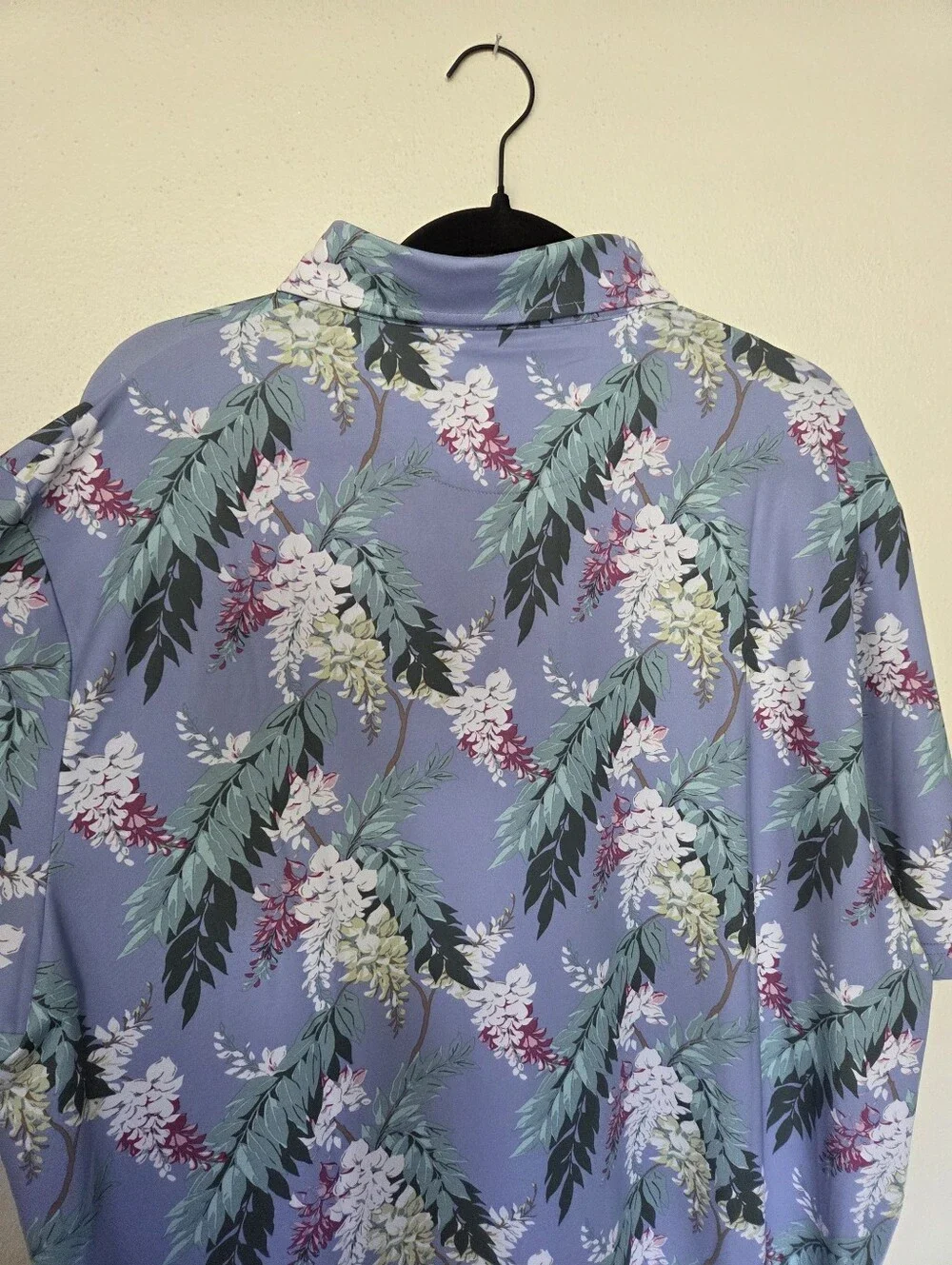 RLX Ralph Lauren Mens Floral Performance Golf Polo Shirt Blue Stretch NWT | XL |